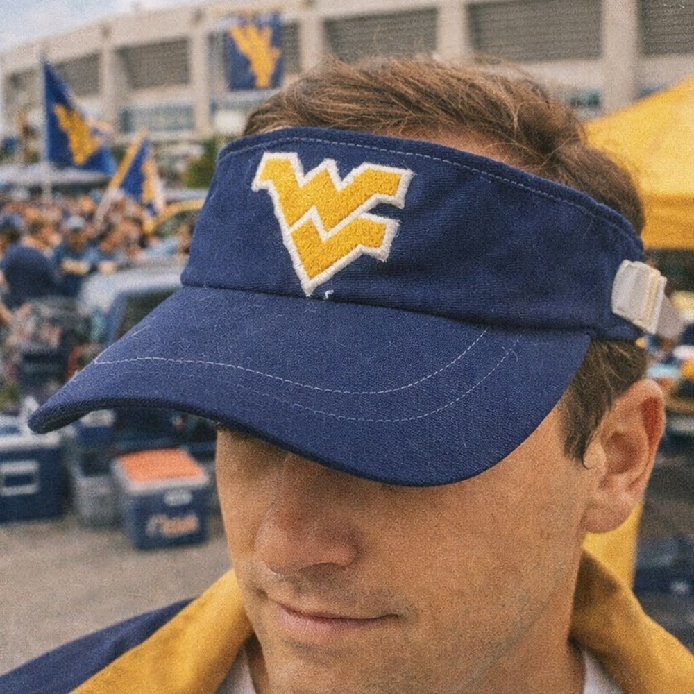Vintage West Virginia Mountaineers NCAA Adjustable Visor Hat‎ Blue Unisex Adult